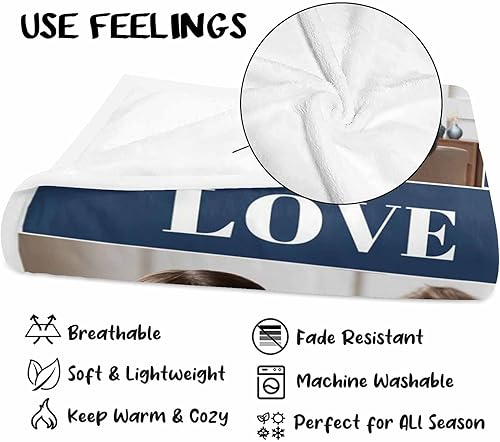 Miniatura 3 de Manta personalizada con foto, personaliza tu propia manta de imagen, manta personalizada regalo para papá, familia y seres queridos