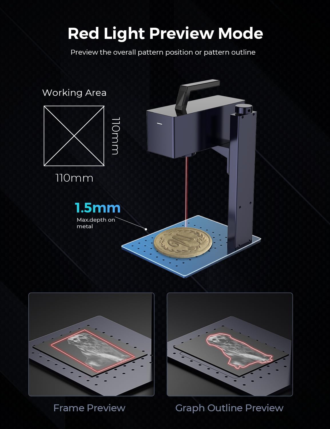 GWEIKE G2 20W Laser Engraver with Chuck & Roller Rotary, Fiber Laser Engraver Machine,110x110mm Working Area, 15000mm/s Speed Portable Laser Marking Machine for Metal, Jewelry, Leather, Dog Tags