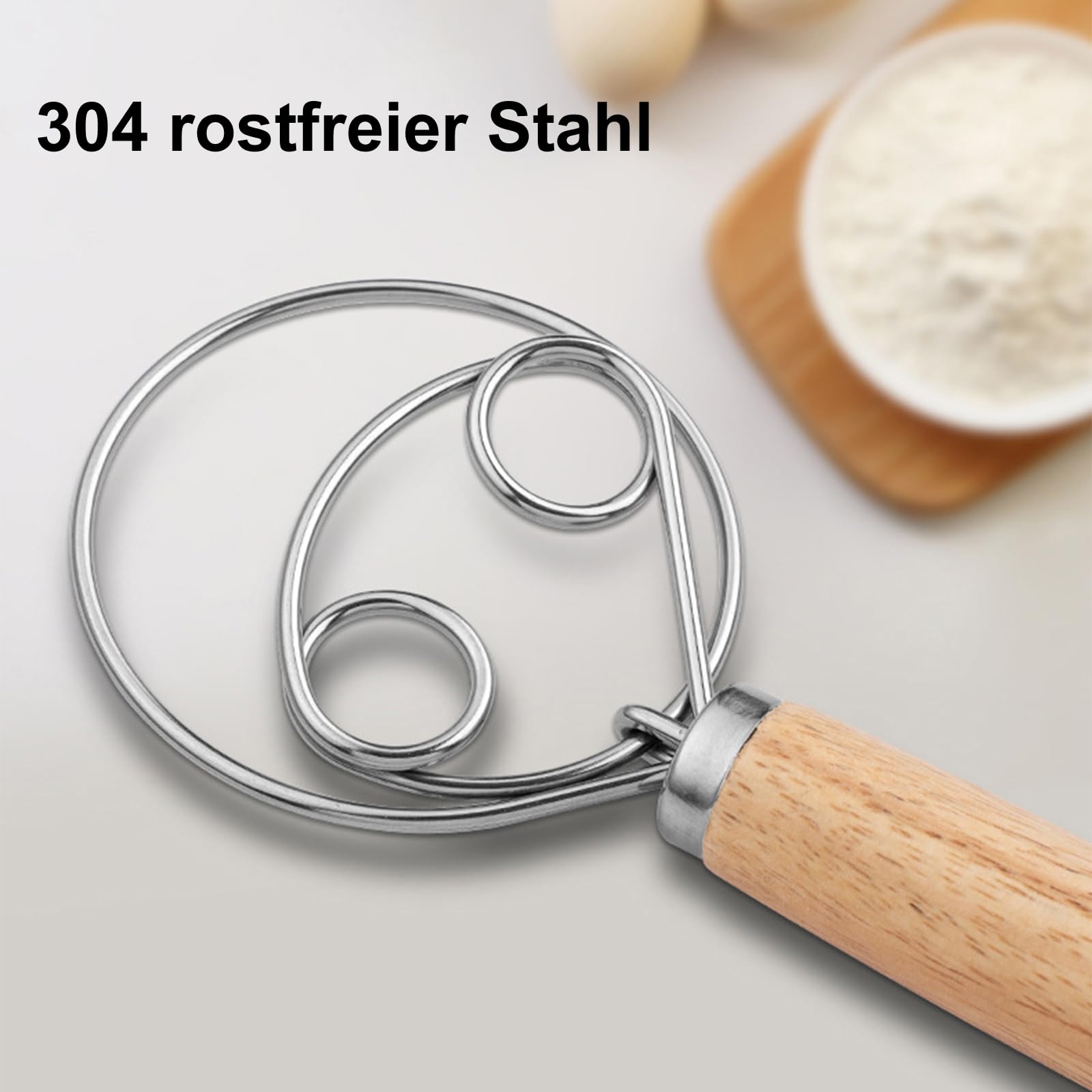 Maxjoy Dänischer Teigbesen Aus Edelstahl – Perfekt Für Brot Und Sauerteig