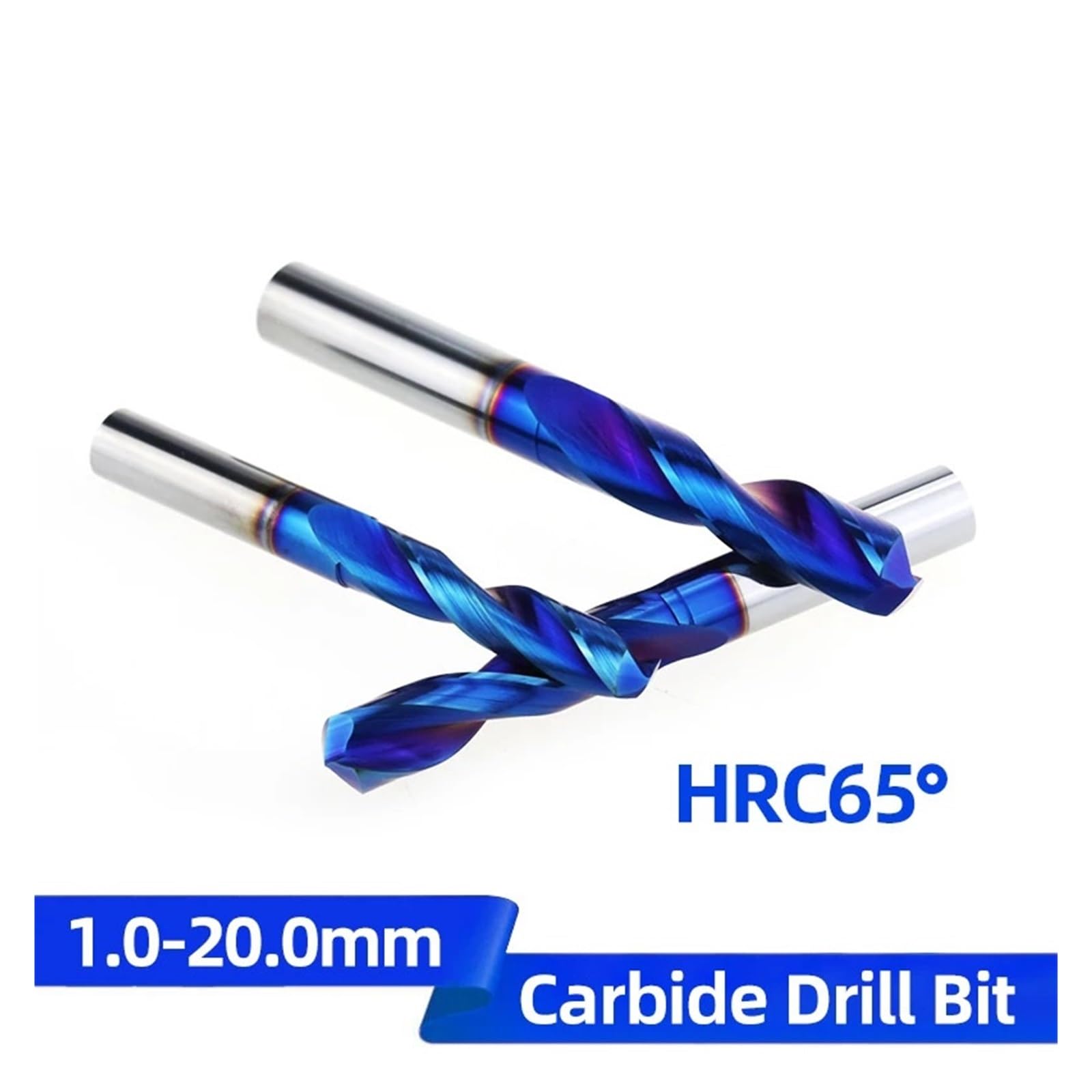 Wiertła z węglika wolframu HRC65° Wiertła do metalu do obróbki metali supertwardych, tokarki CNC, narzędzia wiertnicze do stali 0,5-20,0 mm(9.6mm)