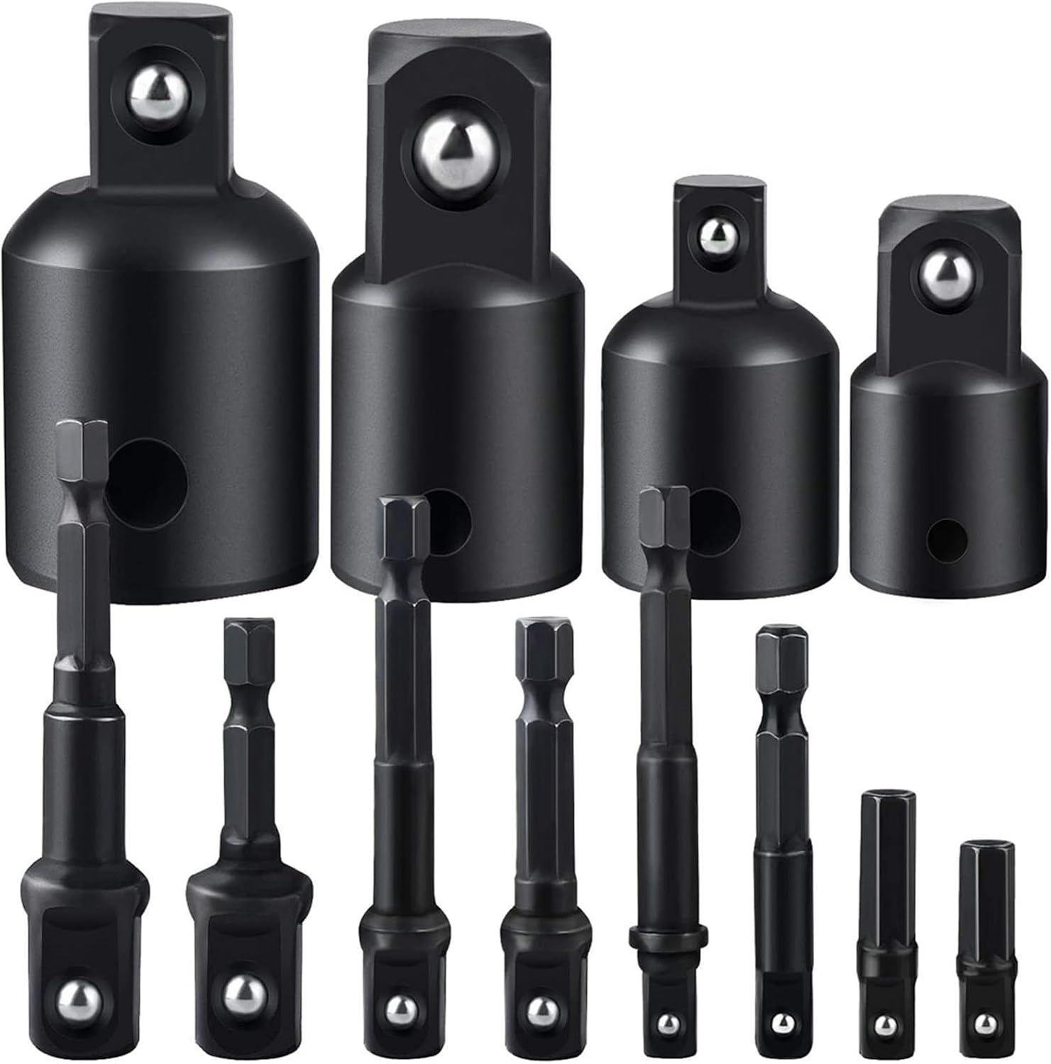 Impact Extension, Socket Adapter, Socket Set Extension/ 1/4-Inch Hex Shank Drill Extension | CR-V Steel Socket Sockets(8PCS Short)