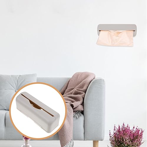 Miniatura 5 de Cabilock Soporte para bolsas de plástico montado en la pared, dispensador de bolsas de basura, soporte para rollo, dispensador de almacenamiento