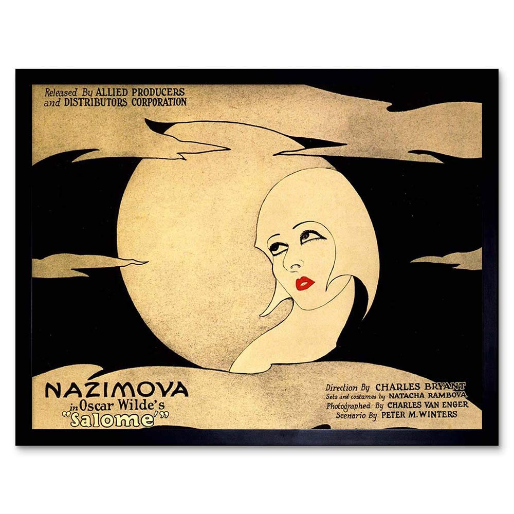 Wee Blue Coo Advert Theatre Play Stage Salome Oscar Wilde Nazimova Art Print Framed Poster Wall Decor 12X16 Inch