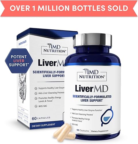 Miniatura 7 de 1MD LiverMD - Suplemento de limpieza del hígado, extracto de cardo de leche Siliphos, altamente biodisponible, estudiado clínicamente para