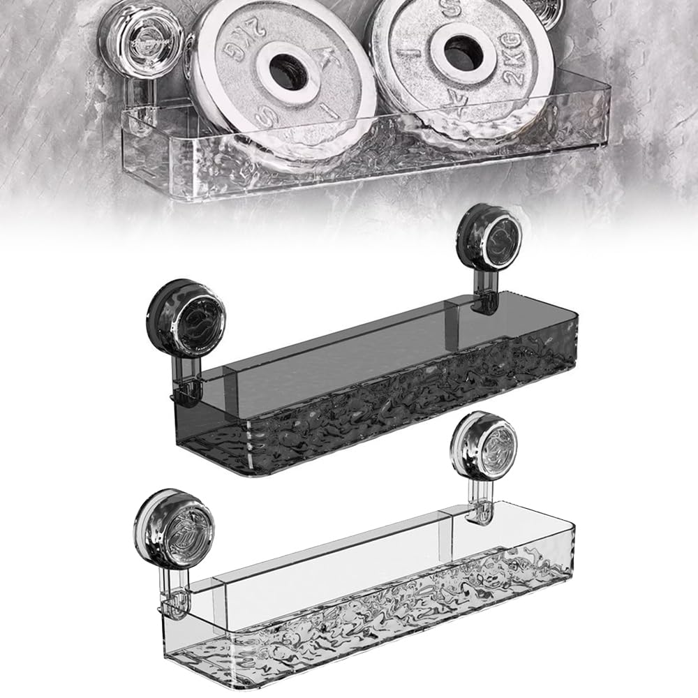 Suction Shower Caddy Multifunctional Wall Mounted Organizer Shelf Removable Shower Basket for Bathroom Light Luxury Style Glacier Pattern