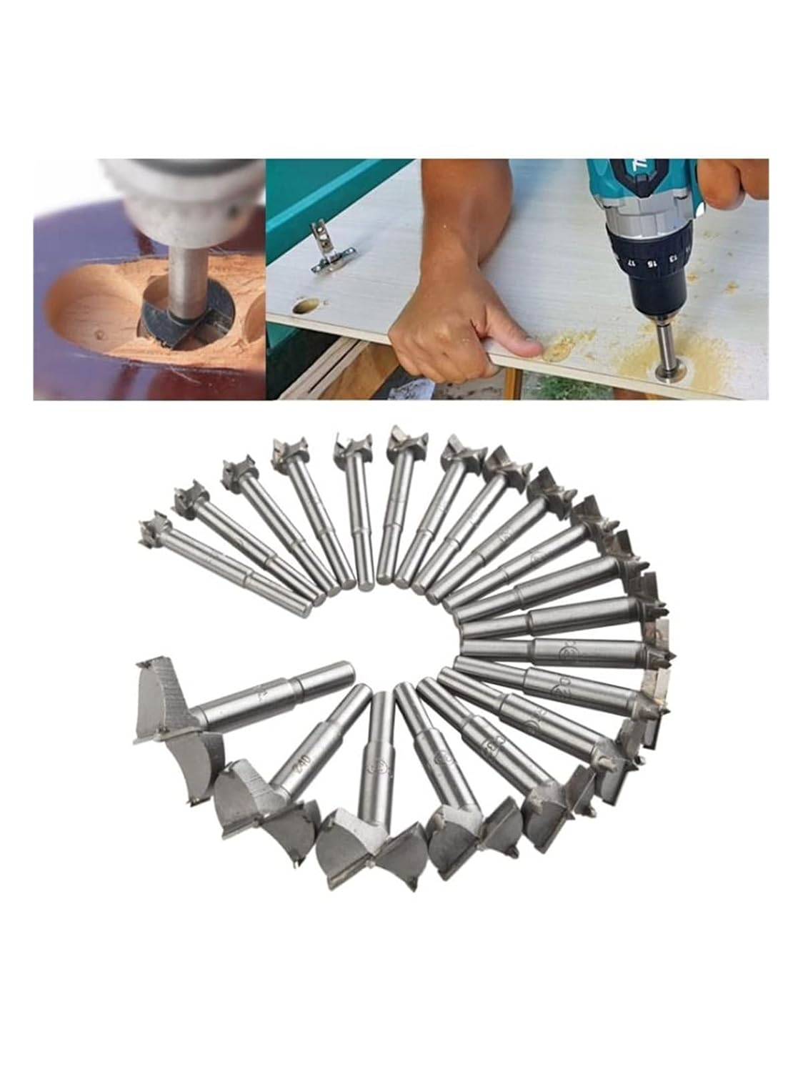 20pcs/Set 14-50mm Forstner Drill Bits Woodworking Self Centering Hole Saw Cutter bit