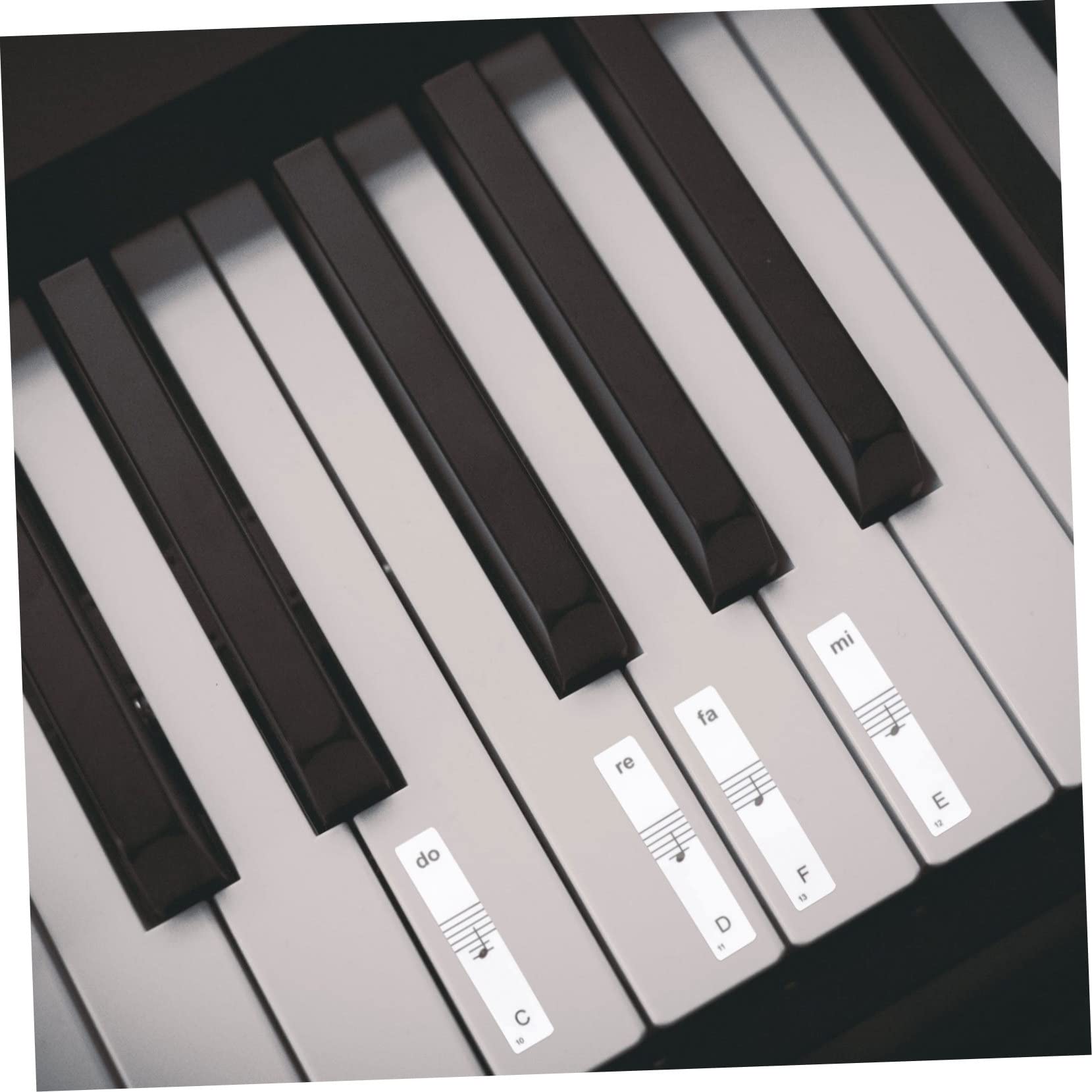 GOOHOCHY Piano Sticker Piano Key Decal for Beginner 2 Sets Score Recognition No Glue Left