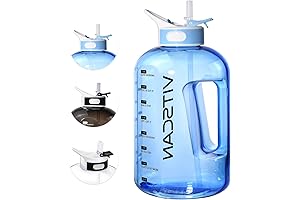 Vitscan 64 oz Water Bottle with straw: Half Gallon Water Bottle, Motivational...