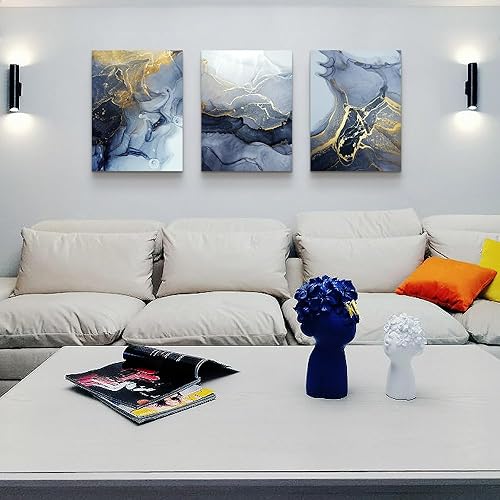 Miniatura 3 de Lapremoly Arte de Lienzo Abstracto para Pared - Decoración para Dormitorio, Sala de Estar, Oficina y Baño - Juego de 3 Piezas (12 x 16 pulgadas)