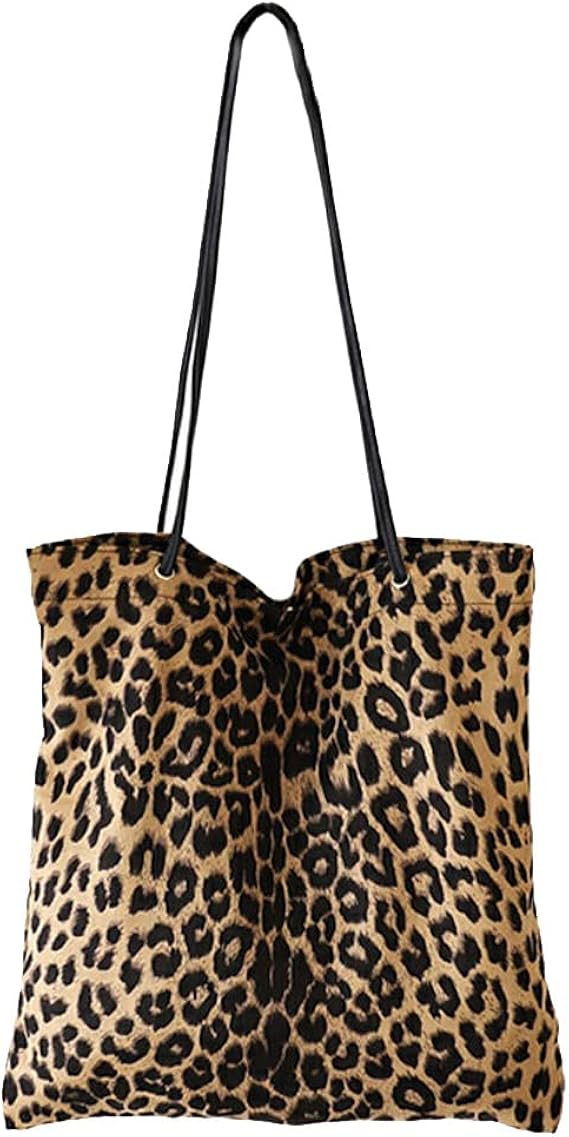 Amazon ヒョウ柄 肩掛けバッグ Gpt レオパード トートバッグ ヒョウ アニマル柄 マグネットボタン 細紐 ベージュ シューズ バッグ