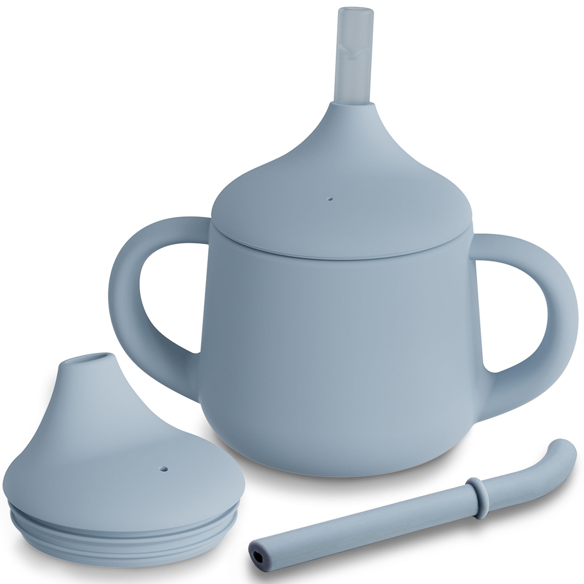 MoonkieSilicone Baby Sippy Cups | 3 Stages Training Cup Straw Cup for Infants Toddlers and Kid | 4 oz 1PackClimatePartner certified