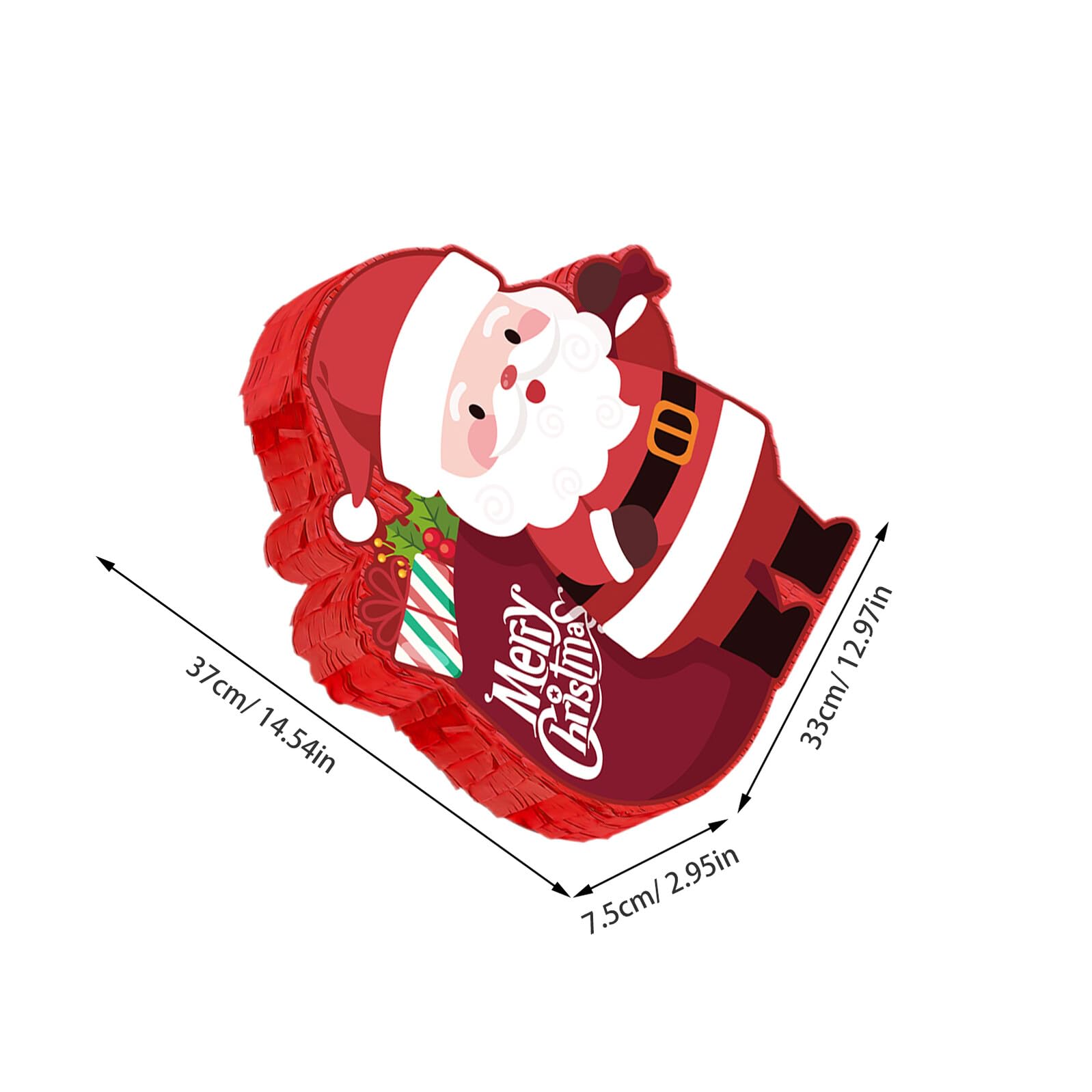 Weihnachtspiñata mit Weihnachtsmann-motiv Groß Hängend Befüllbar Inklusive Stiel und Augenbinde für Familienfeiern und Weihnachtsfeste