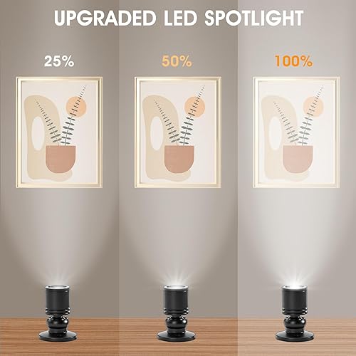 Miniatura 5 de DEDC 6 mini focos LED, luces de imagen para interiores, 1.5 W, 12 V, 6000 K, luz de arte, luces de acento con atenuador de RF inalámbrico, proyector