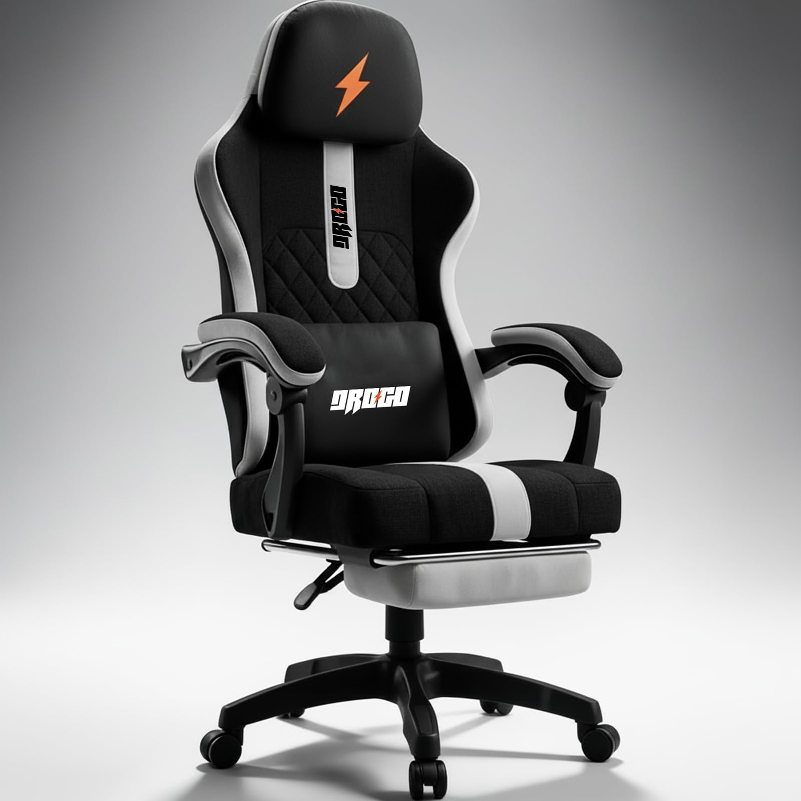 - Ergonomic Gaming Chair with Breathable Weave Fabric for Long-Hour Comfort | Integrated Massager | Ergo Sync Armrest | Retractable Footrest | 1 Year Warranty (Black)