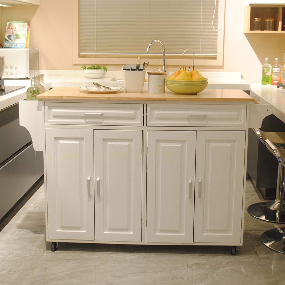 Buy Modern Kitchen Cart with Wooden Top and Wheels for Dining Room ...