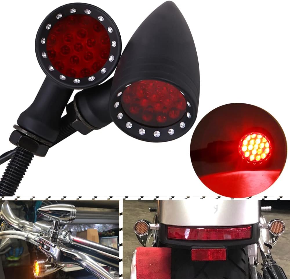 20LED Bright Universal Motorcycle LED Turn Signals Rear Bullet Motorcycle Turn Signals LED Motorcycle Blinkers, LED Turn Signal Motorcycle Blinkers Brake Running Tail For Honda Harley