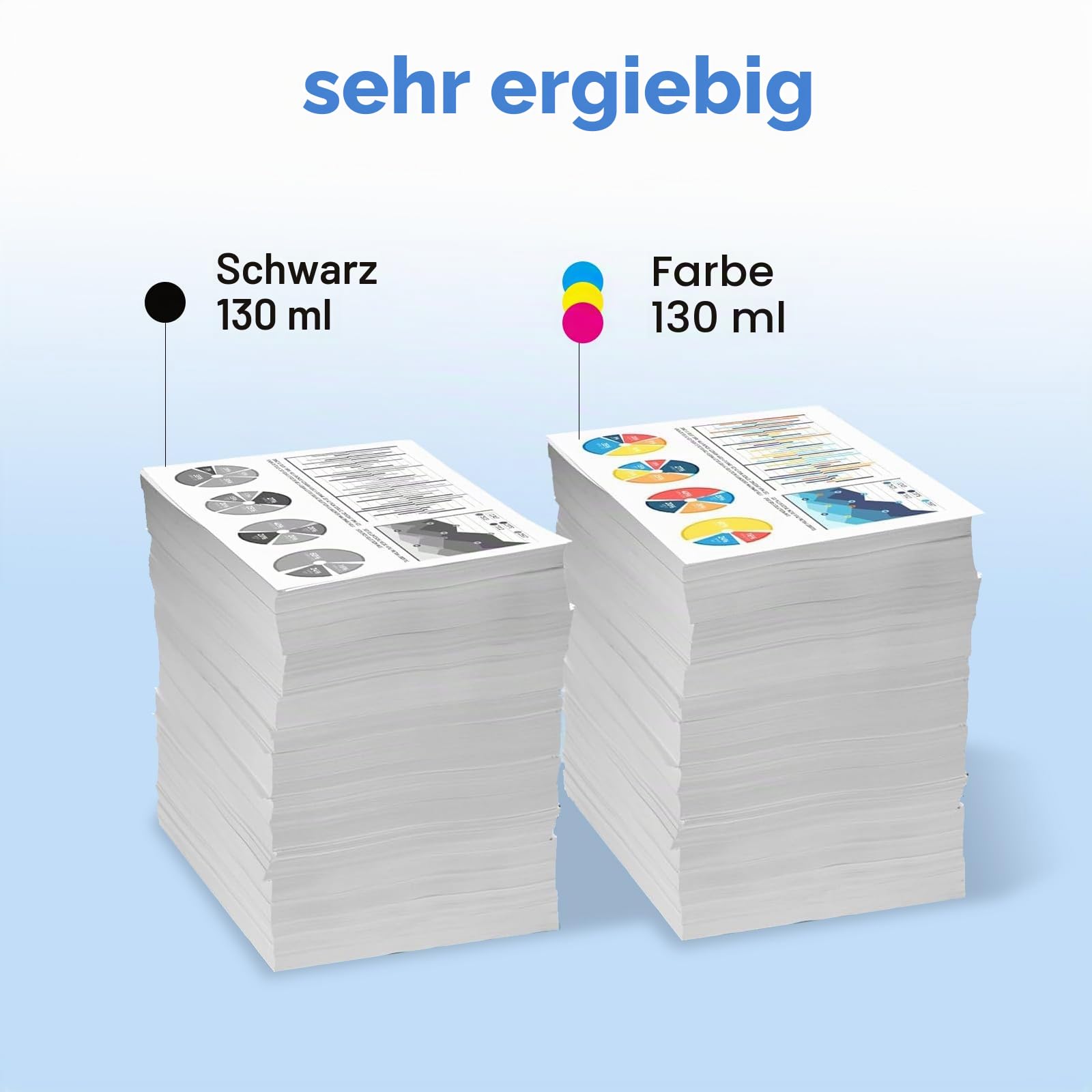 72 Druckerpatrone 130-ml für Tintenpatronen HP 72 C9403A C9374A Kompatibel mit HP Designjet T770 T790 T795 T610 T620 T1100 T1120 T1200 T1300 T2300(Mattschwarz, Fotoschwarz, Cyan, Magenta, Gelb, Grau)