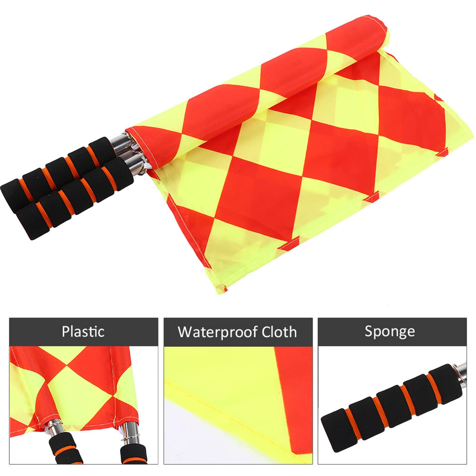 2 Stück Schiedsrichter Signalflaggen Mit Metallstab – Leuchtend Gelb Fußball Referee Flaggen