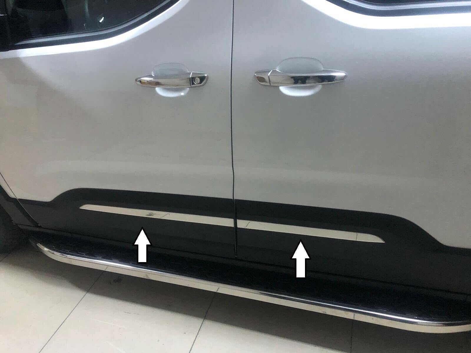 Boa Line Auto- Chrome Side Door Streamer 4Door 4Pcs S.Steel, Compatible with 2018Up Peugeot Rifter