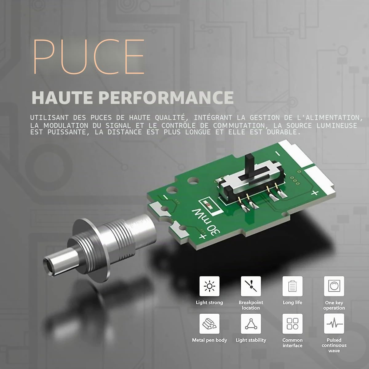2 kits de localisateur visuel de défauts 30 MW, testeur de câble à fibre optique 30 km pour l'ingénierie des télécommunications CATV, testeur de fibre VFL adaptant l'interface FC/SC/ST de 2,5 mm