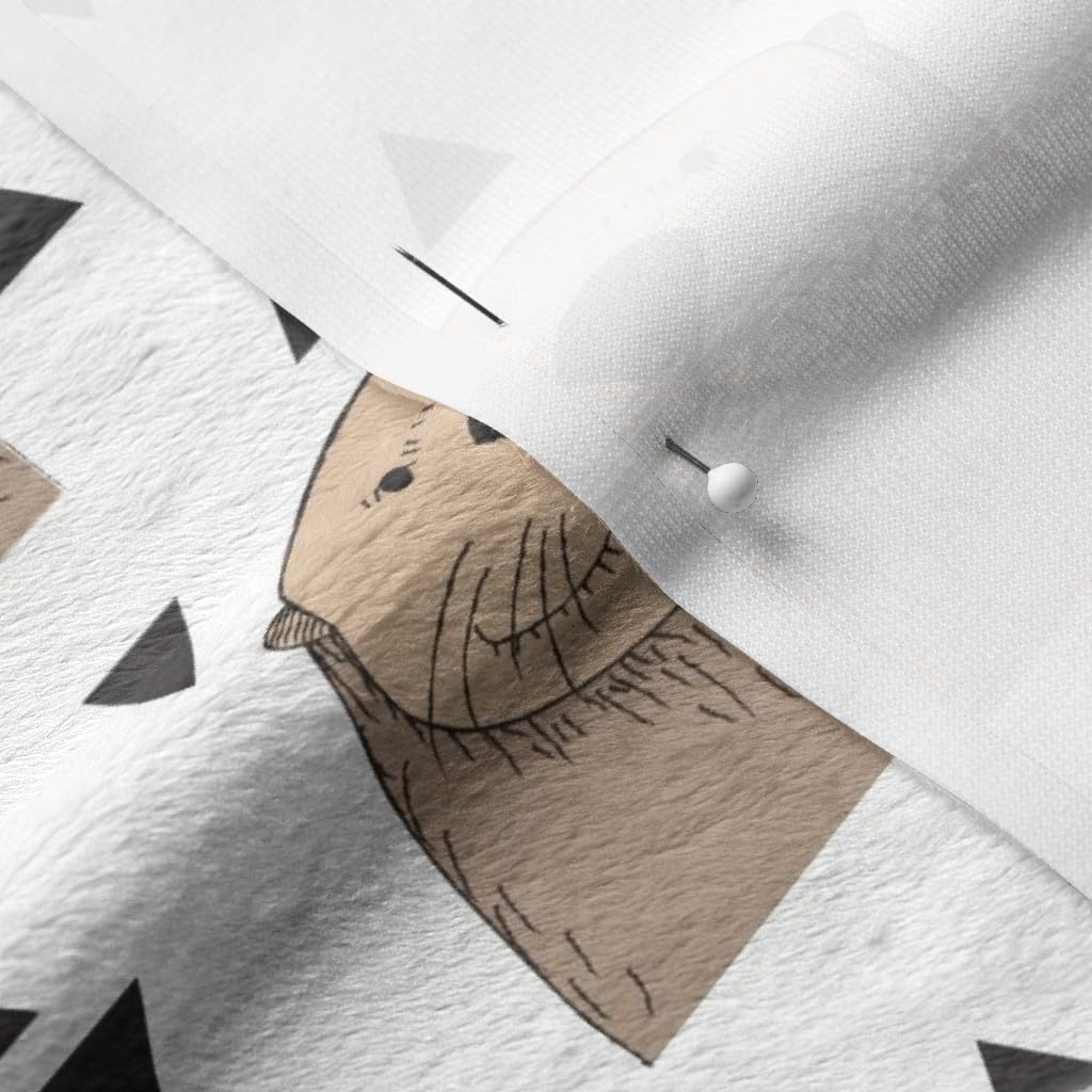 Spoonflower Fabric - Brown Otters White Otter Cute Animal Animals Nursery Print River Printed on Minky Fabric by The Yard - Sewing Baby Blankets Quilt Backing Plush