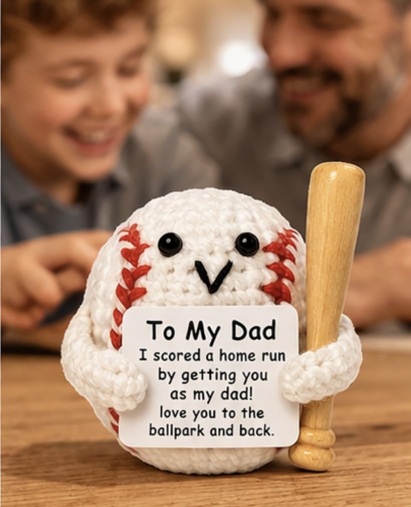 Dad Gifts from Daughter Son Wife, Positive Handmade Crochet for Father Day, Birthday Gifts for Dad - 4