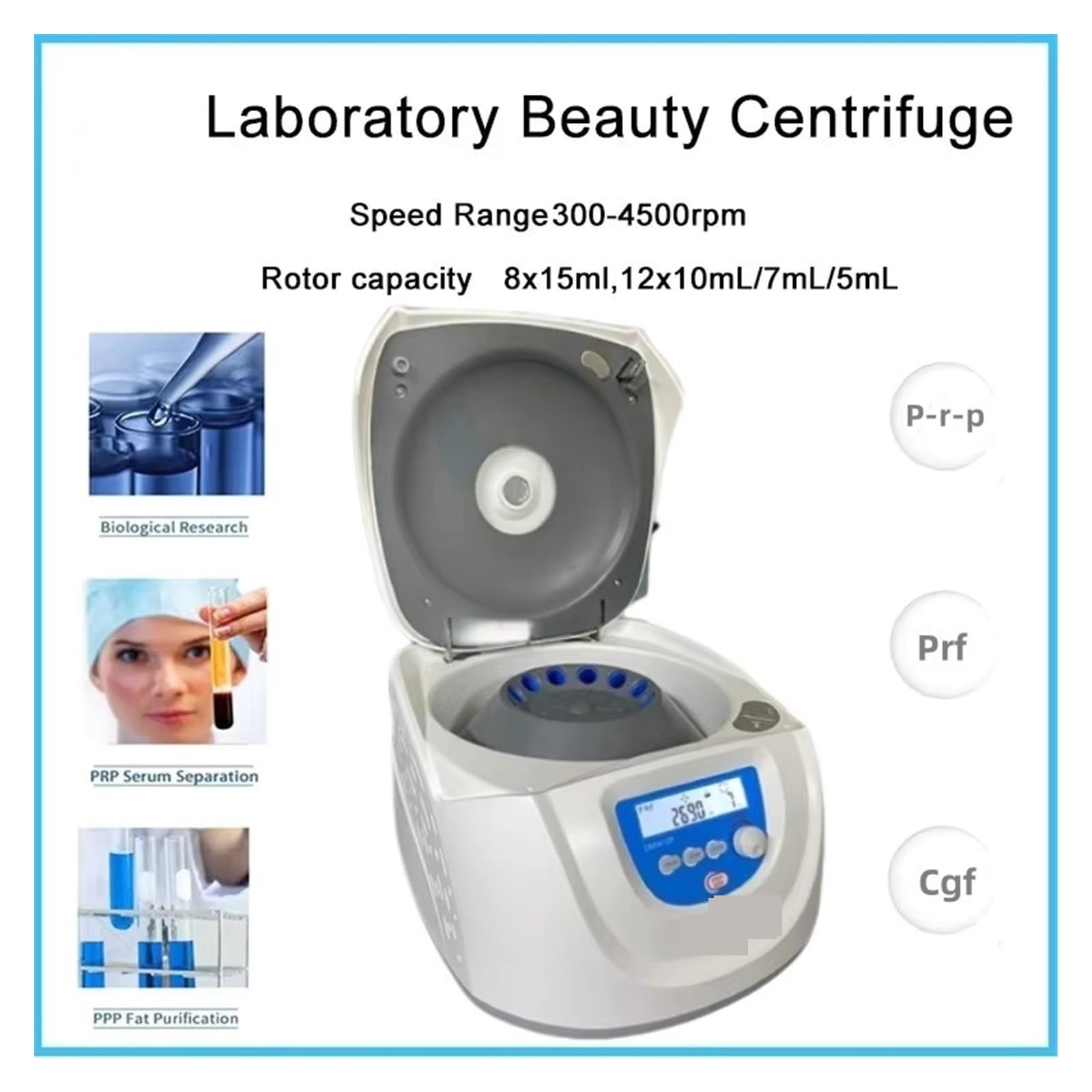 Centrifuga da banco, Centrifuga Da Laboratorio Al Plasma 5/7/10/15ml Tubo 4500 Giri/min Di Bellezza A Bassa Velocità Forniture Mediche