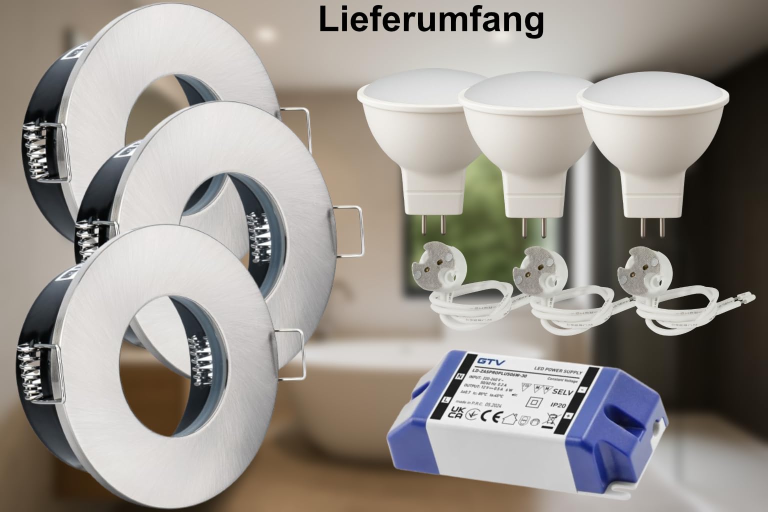 LED Inbouwspot IP65- Zwart 82mm - 5W 500LM - 2700K Warmwit - Badkamer