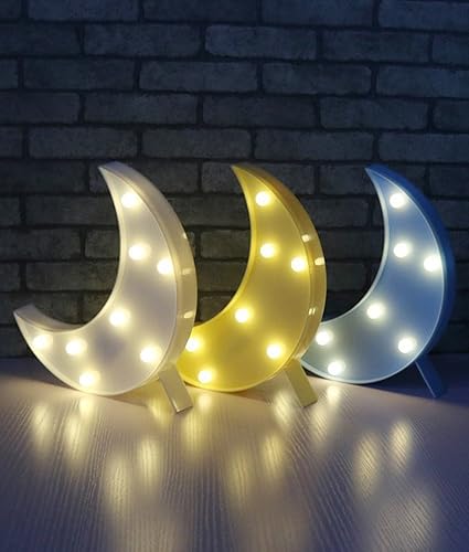 Miniatura 3 de Luces LED de luna creciente para decoración de decoración de decoración de boda y fiesta de niñas (blanco)
