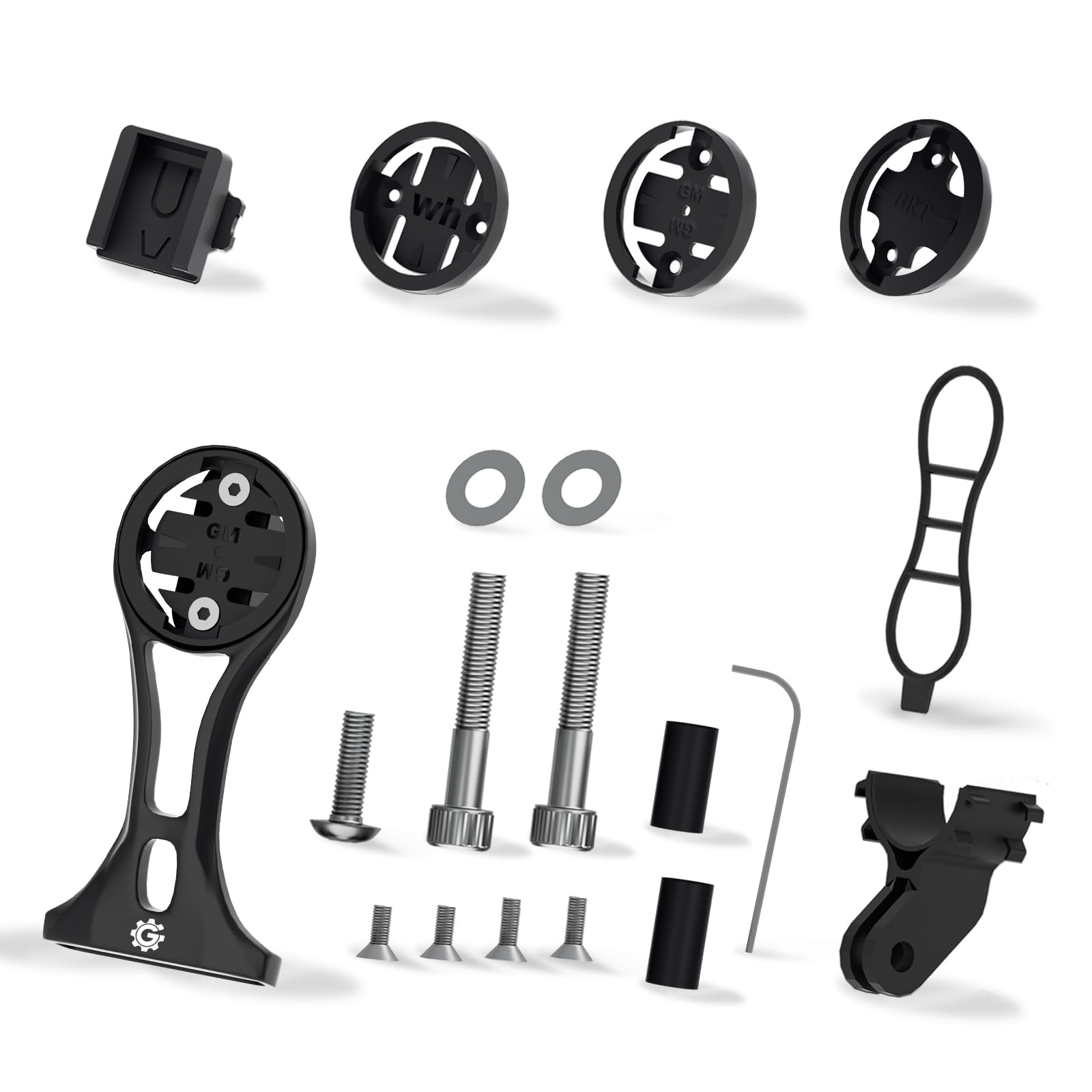 Bike Computer Mount - Out Front GPS Combo Mount for Garmin Wahoo Bryton Cateye, Mountain Bike Accessories Compatible with 32mm 1.26'' Handlebar, Black