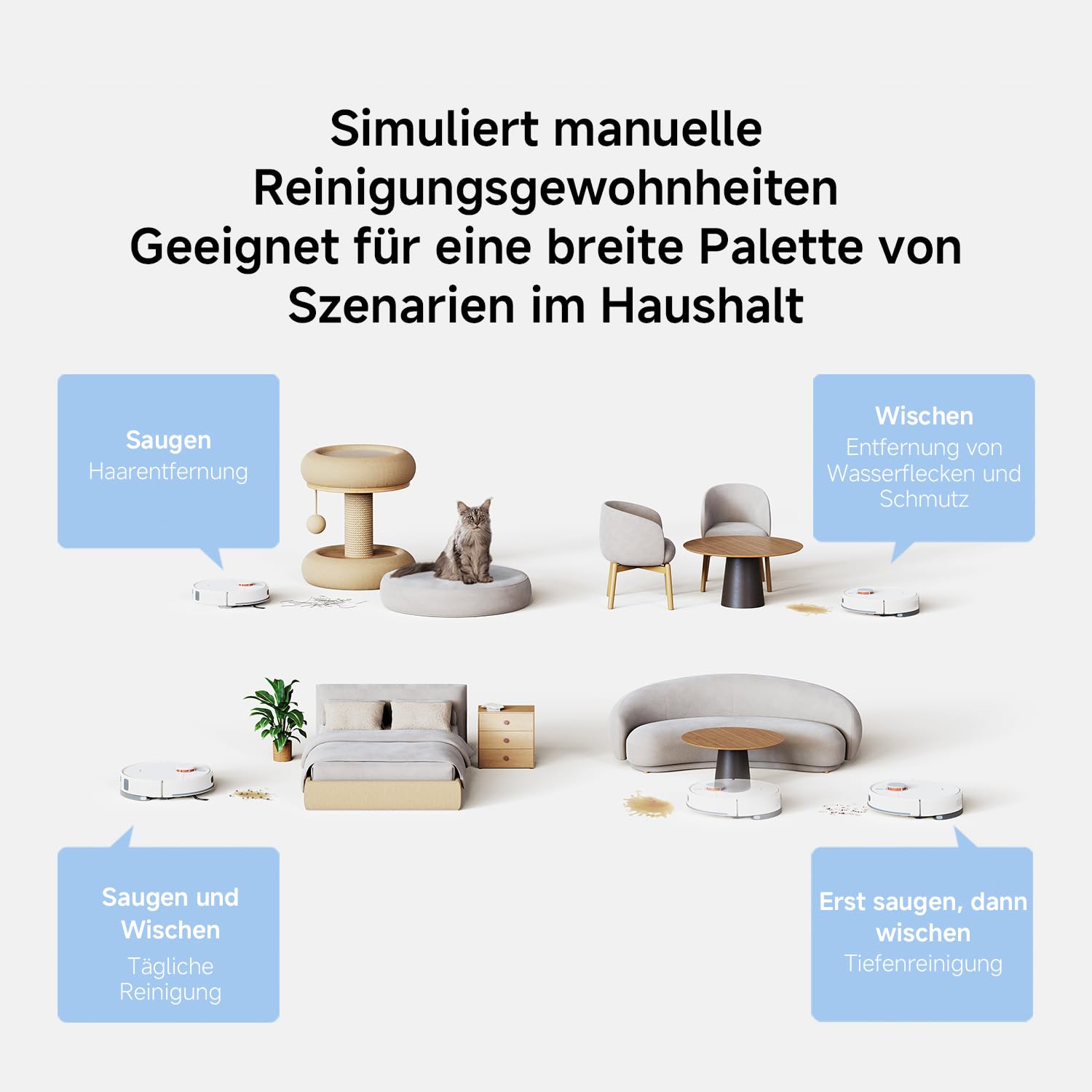 XIAOMI H40 Saugroboter, 10000Pa, LDS-Navigation, smarte Kartierung, Anti-Verwicklung, Auto-Entleerung, 180 Min Laufzeit, Home App & Sprachsteuerung