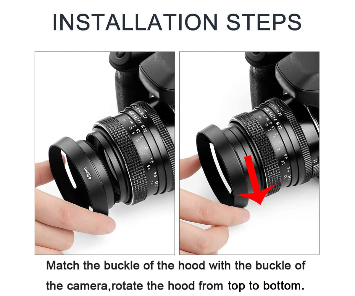 39mm Metal Lens Hood & lens Cap Compatible for Leica E39 Lens, M 50mm f/2 Lens, M 35mm f/2 Lens (1+1 Pack) - Image 4