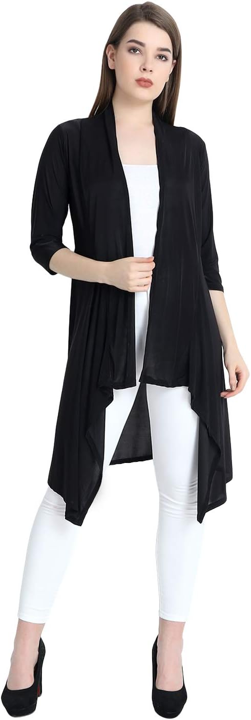 DIMPY GARMENTS Cotton Blend Plain Long Shrug for Women | Casual Western Shrugs for Ladies
