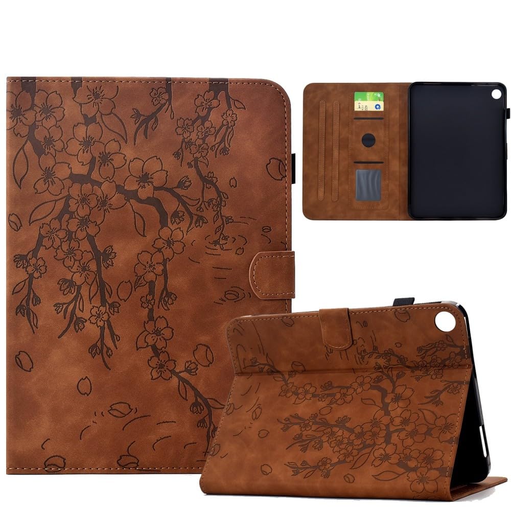 Generic Compatible avec Samsung Galaxy Tab A7 10.4 2020 SM-T500 T505 T507 (couleur : marron) Étui portefeuille à rabat en cuir floral