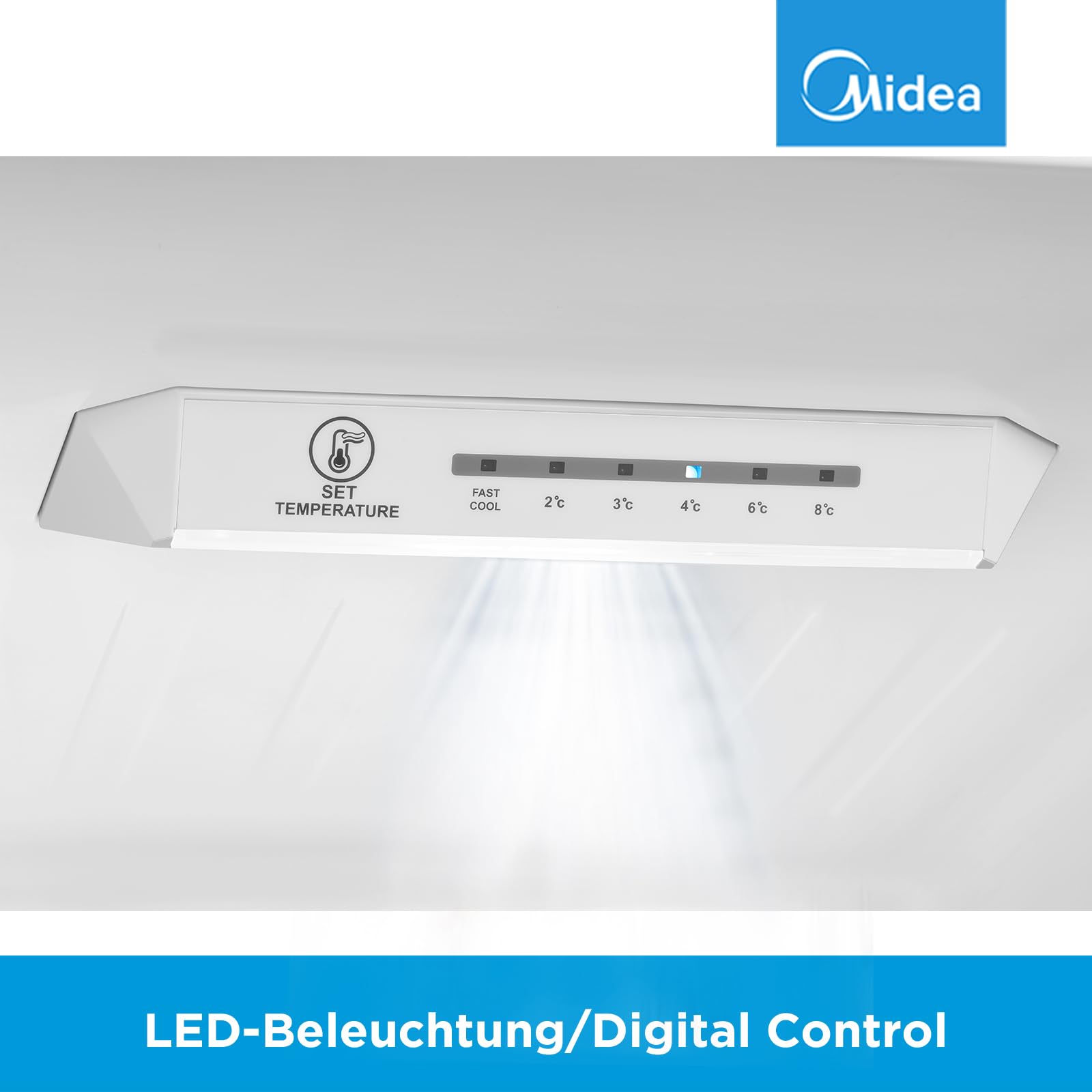 Midea Kühlschrank mit Gefrierfach MERB276FGE02A 270L Kühl-Gefrierkombination No Frost All-Around Cooling Edelstahl 180 cm