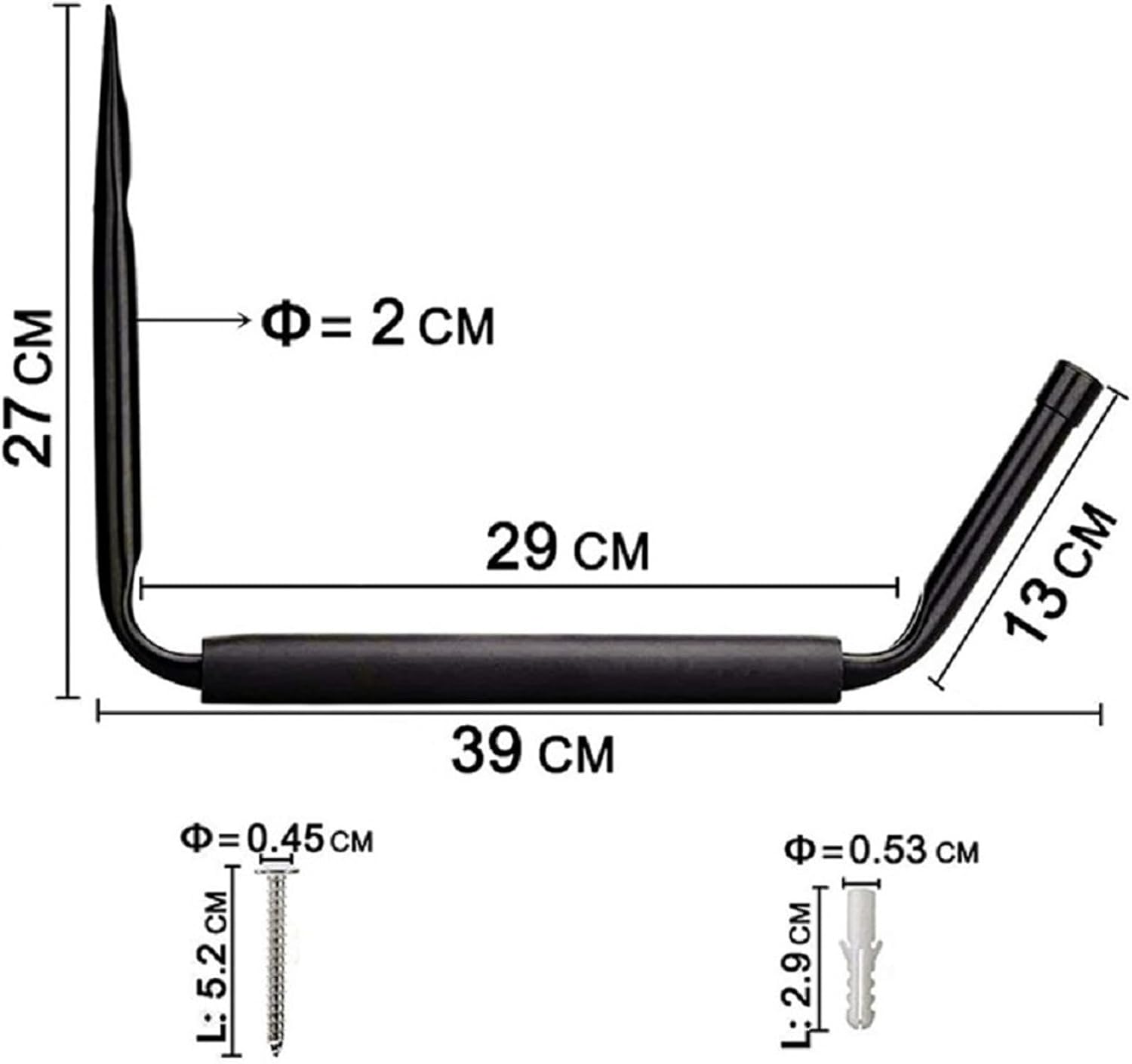 SEIWEI 4 Pcs Garage Hooks Heavy Duty, Steel Garage Storage Hooks, Wall Mount Garage Hanger & Organizer with Screws and Bolts for Organizing Garden Lawn Tool