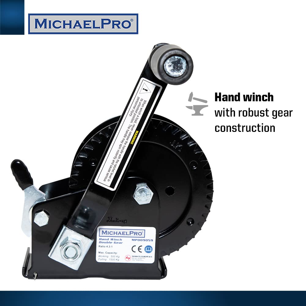 MichaelPro MP009059 - Verricello a fune, 1500 kg