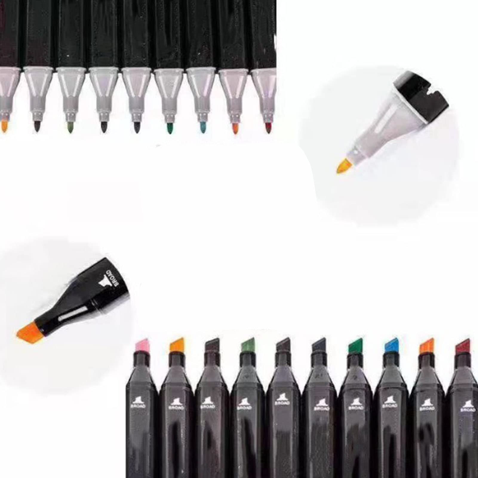 80 Farben Alkohol-Marker, Doppelspitzen-Marker-Set, schwarzer Stiftkörper, DIY-Farbmischung, tragbare Kunst-Farbmarker-Set zum Malen, Zeichnen, Zeichnen