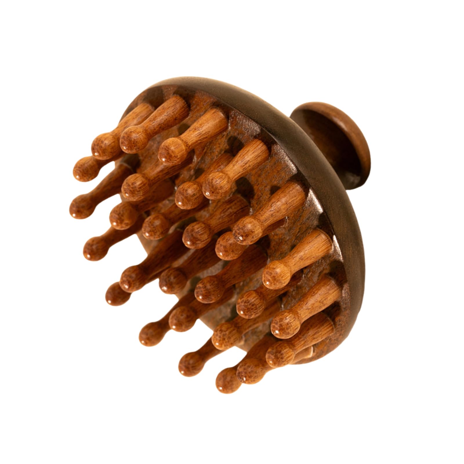 Sonwaha Wooden Head and Hair Growth Massager Brush - Cleaning and Exfoliating for Wet and Wet Hair - Stimulates Hair Growth with Shampoo