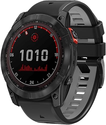 Vista 25 de Correa de reloj de 1.024 in para Garmin Fenix 7x Sapphire Solar Fenix 6x Pro Solar Fenix 5x 3 horas de liberación rápida de ajuste de silicona