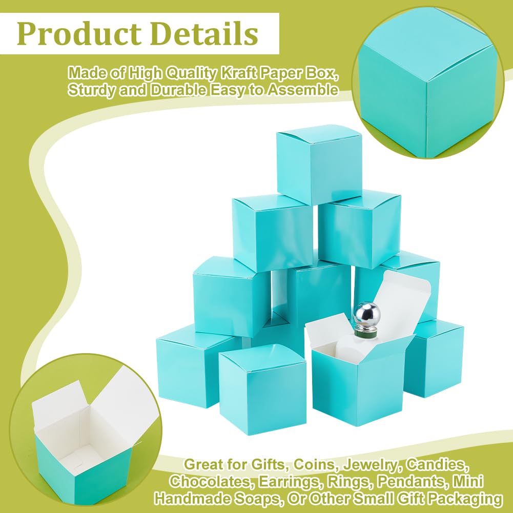 50 Scatoline Regalo In Carta Kraft Con Coperchio – 7x7x3,2 Cm – Per Bomboniere Matrimonio, Laurea, Fai Da Te – PH Pandahall - 4