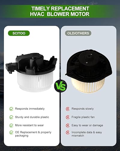 Vista 726 de SCITOO 700188 Reemplazo del motor del ventilador HVAC con jaula de ventilador para Toyota Tacoma 2005-2015, reemplazo OE - 87103-04043, 87103-04044