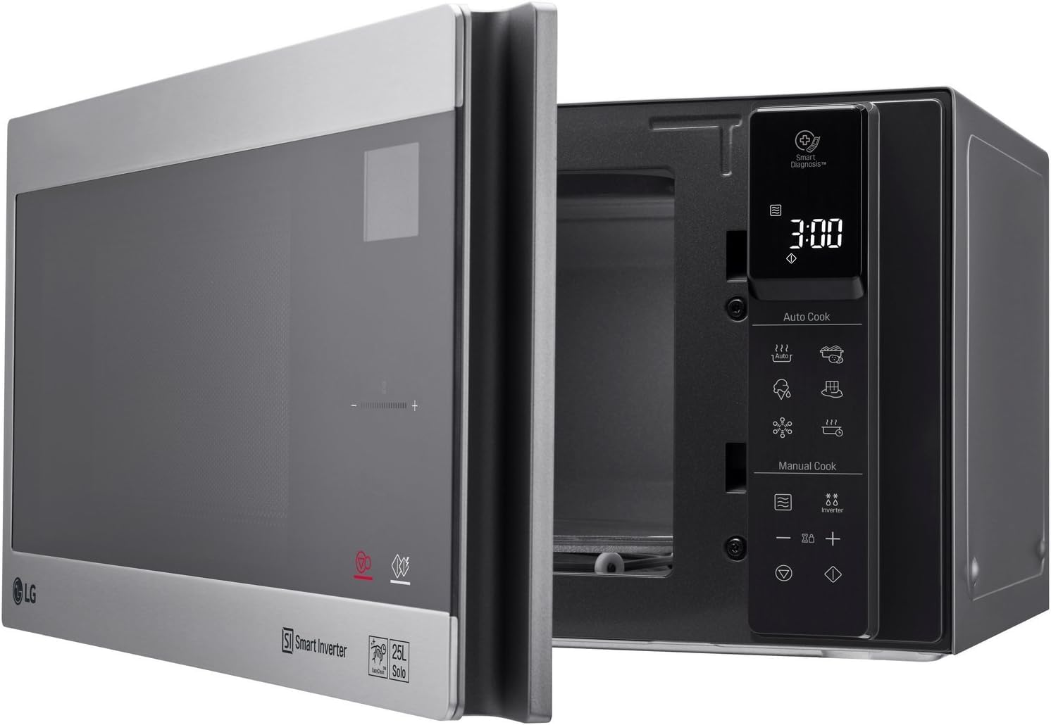 LG MS2595CIS Mikrowelle 25 Liter 1000 W Smart Inverter Technologie Silber
