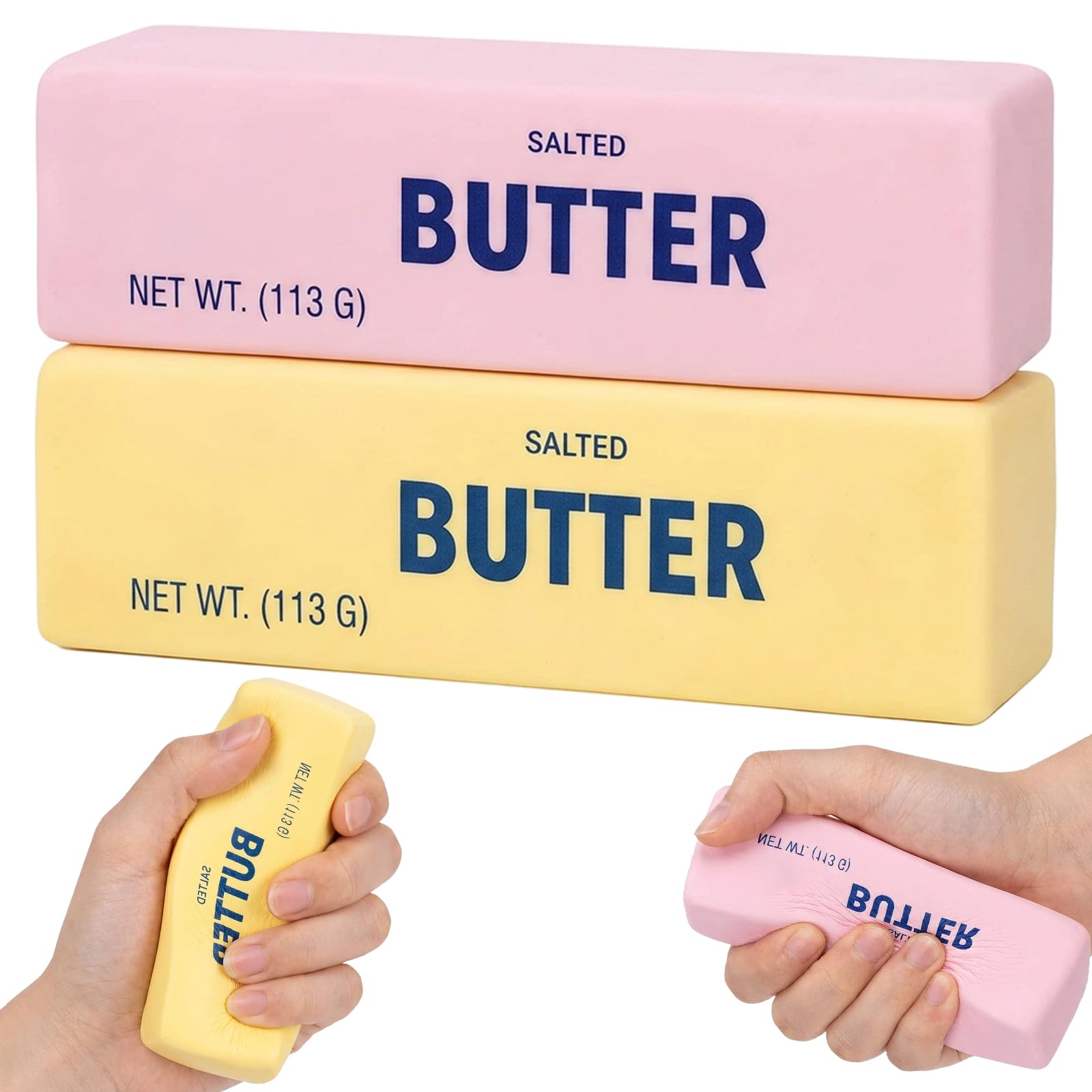 Butter Toy, Two-Pack Butter Toy, Portable Focus Aid for Office Workers, Butter Toy Set for Play and Party Favours, Dimensions 14 x 4 x 4 cm