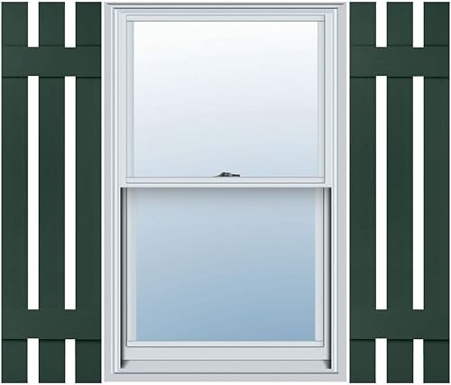 Vista 22 de Mid America - Persiana estándar de vinilo tipo revestimiento exterior de madera de 4 tablones de 14 pulgadas (1 par)