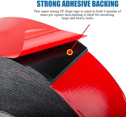 Miniatura 3 de ToLanbbt Cinta adhesiva de espuma de polietileno de doble cara, para exteriores e interiores, cinta de sellado de espuma súper fuerte para montaje