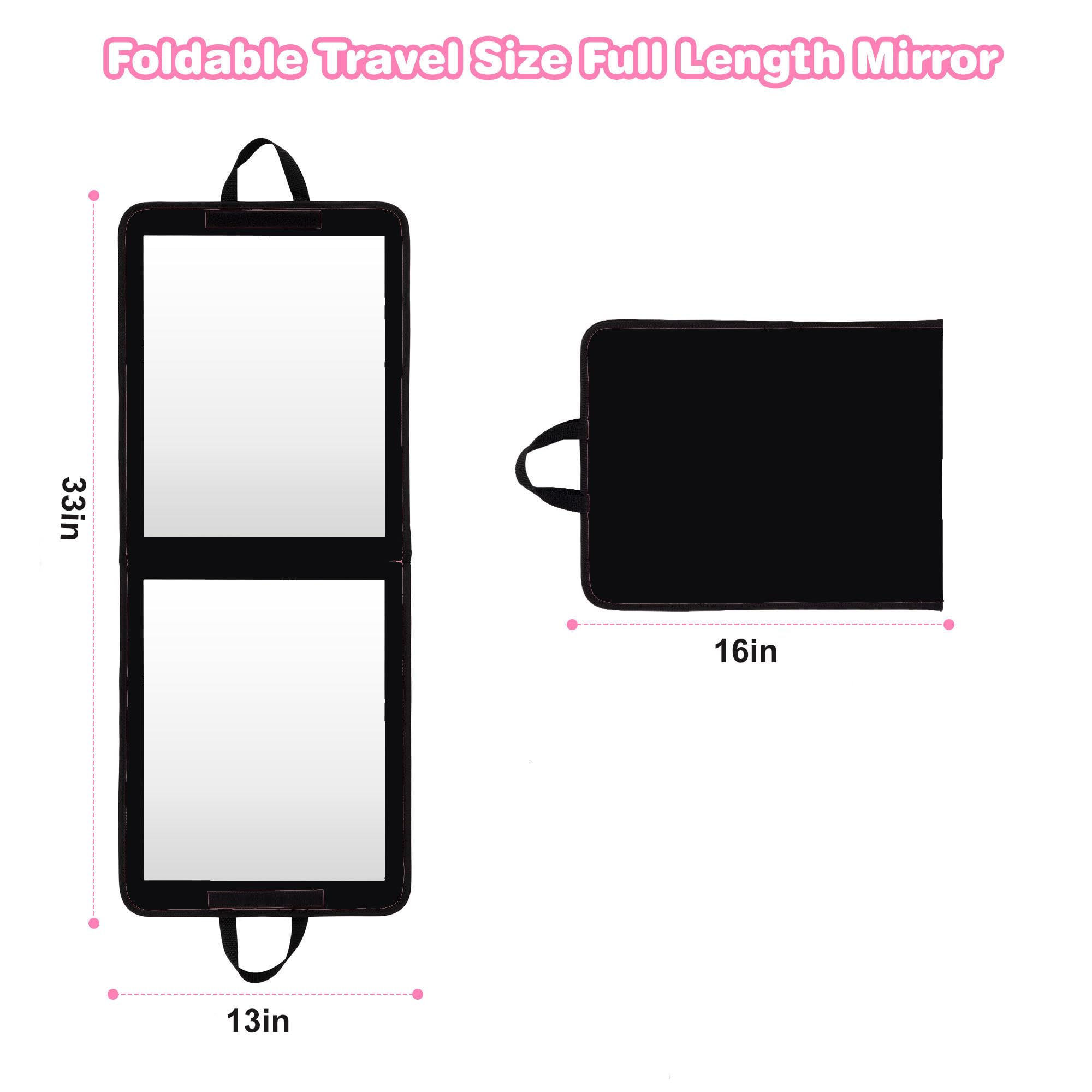 LPHUMEX Miroir Pliable Pleine Longueur 81,3 x 33 cm Noir Miroir de Voyage Suspendre
