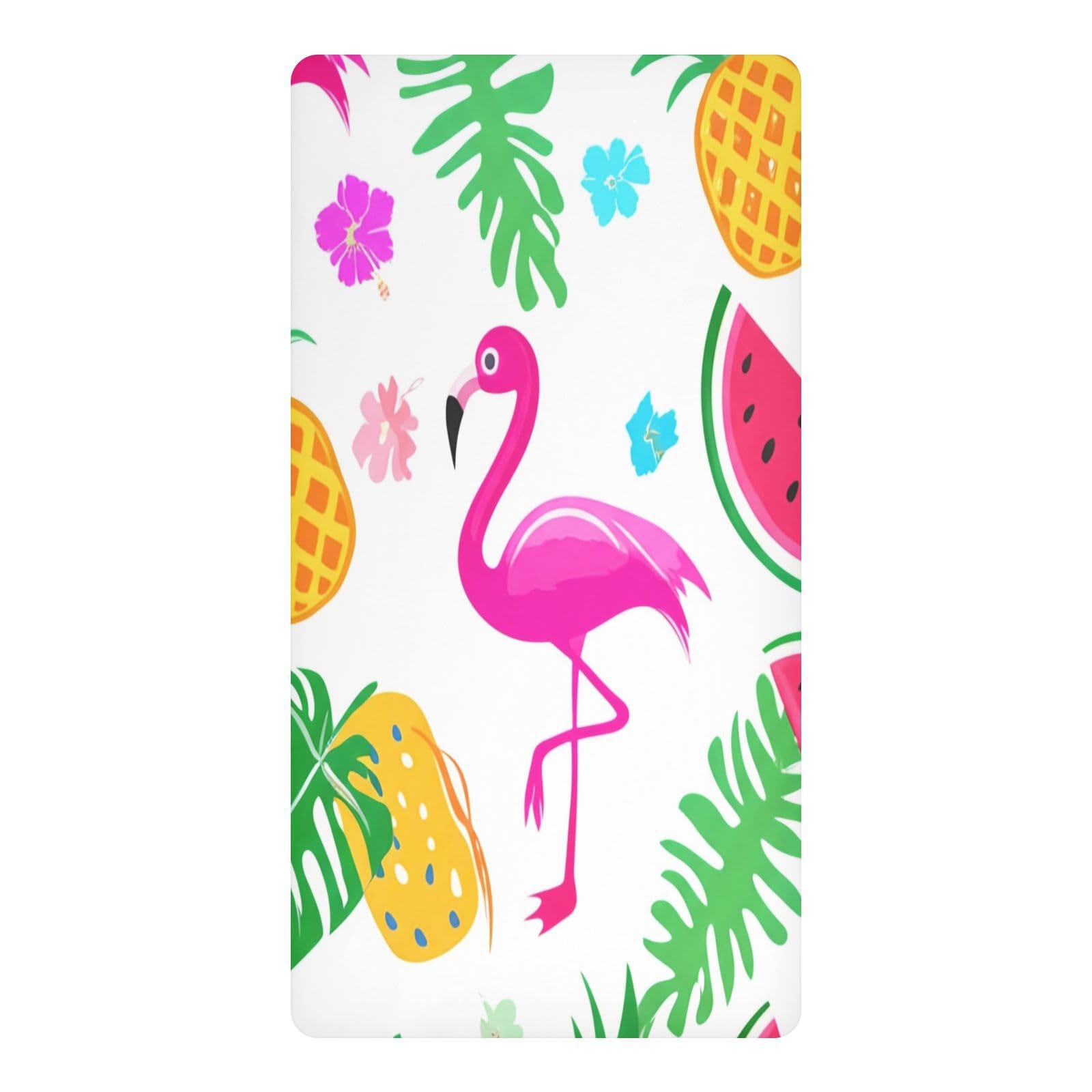 JiangGgen Cartoon Flamingos Baby Crib Sheet Soft Breathable Playard Sheet-S