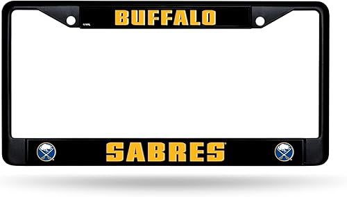 Miniatura 34 de Rico Industries NHL Pittsburgh Penguins - Marco de matrícula cromado estándar, 6 x 12.25 pulgadas