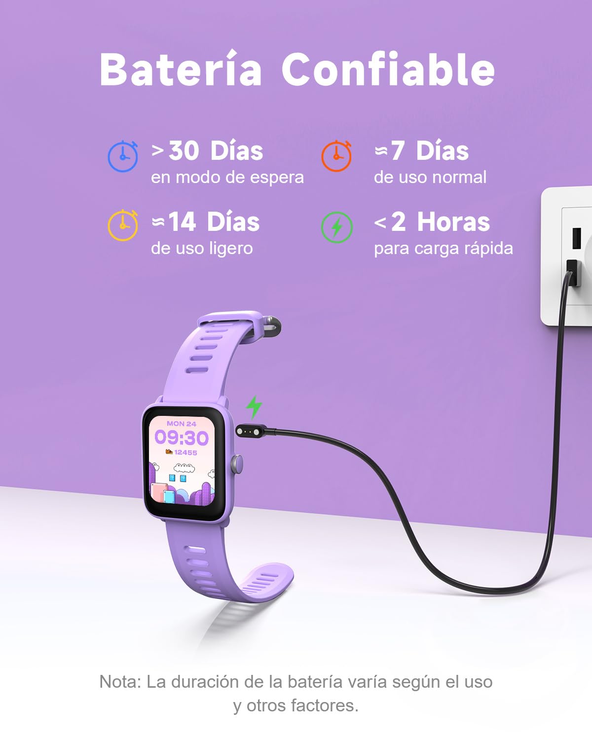 BIGGERFIVE Pulsera Actividad Niñas 3 a 14 años, Reloj Inteligente con Podómetro, Frecuencia cardíaca, Resistente al Agua 5 ATM, Monitor de Sueño, Despertador, Juegos de Rompecabezas